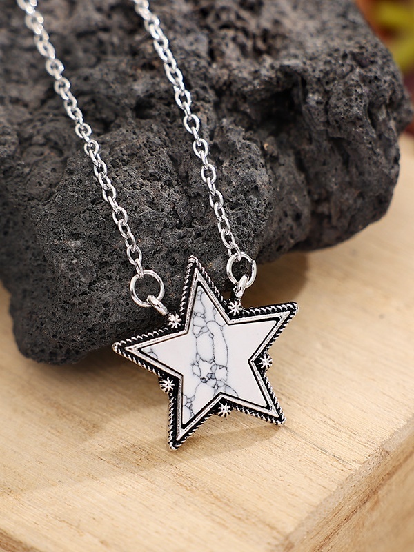 Large Five-Pointed Star Turquoise Pendant