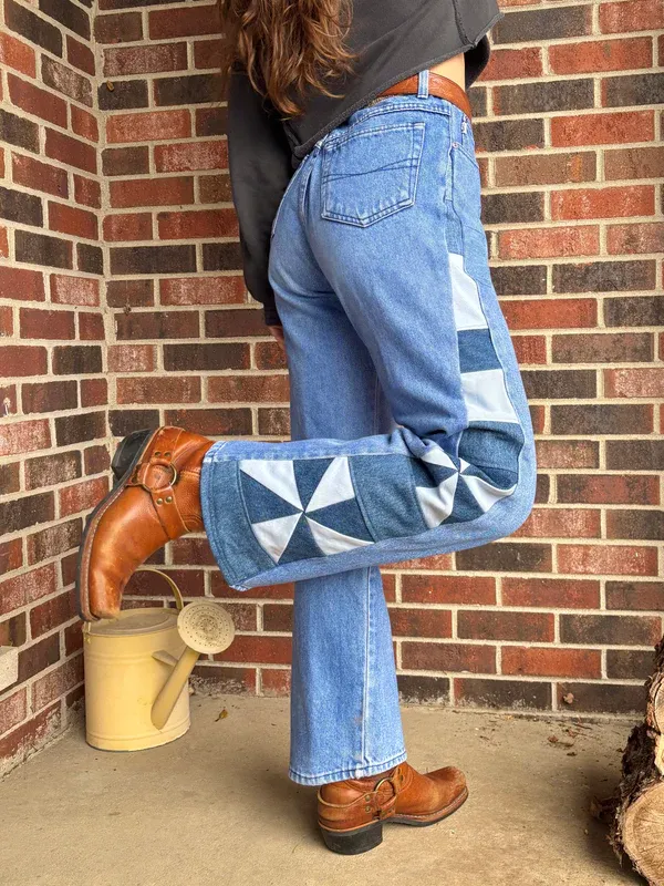 Jethro Turquoise Pinwheel Jeans