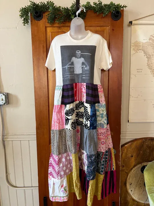 Morgan patchwork maxi dress