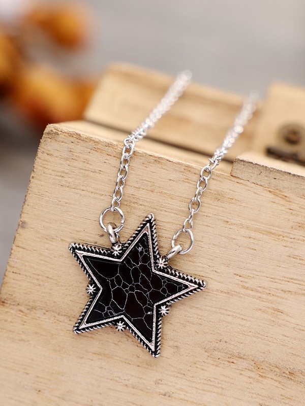 Large Five-Pointed Star Turquoise Pendant