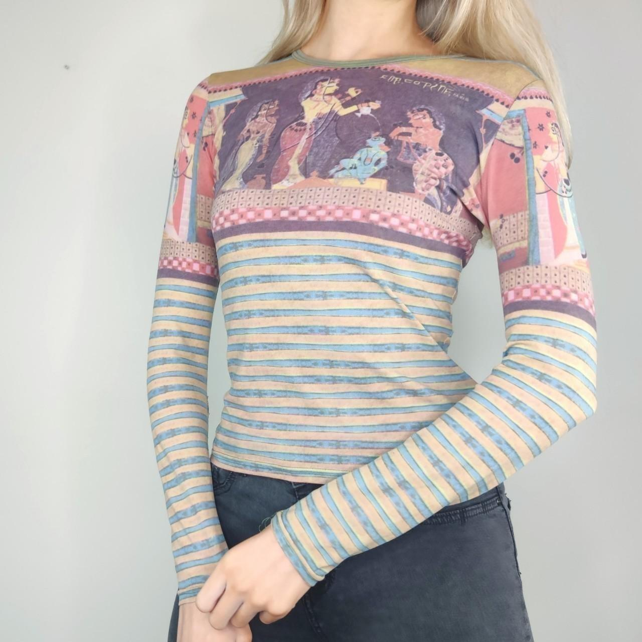 Women's blue and pink shirt