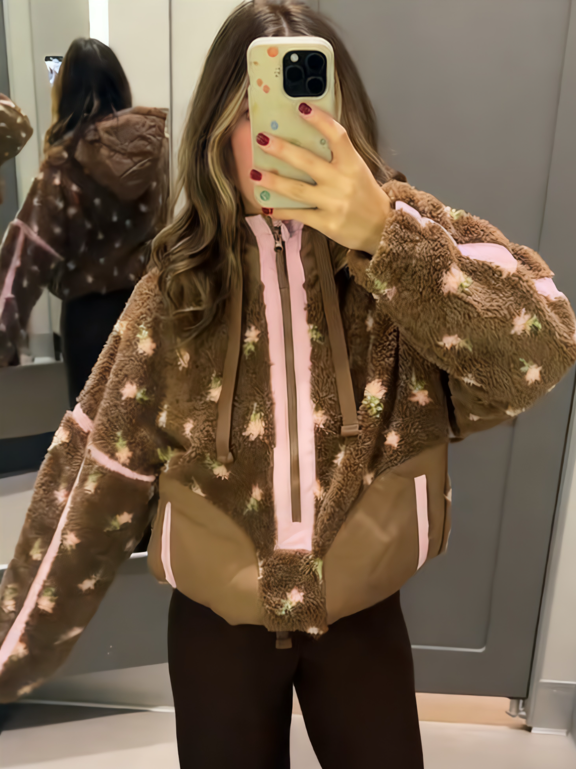 Fleece hooded jacket