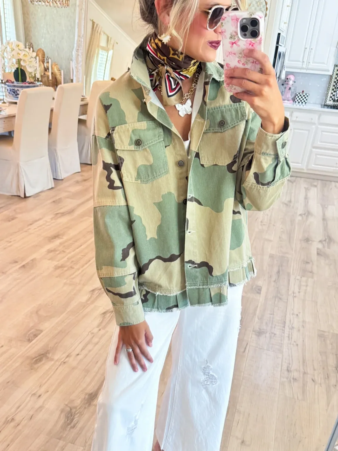 Camo Peace Patch Denim Jacket