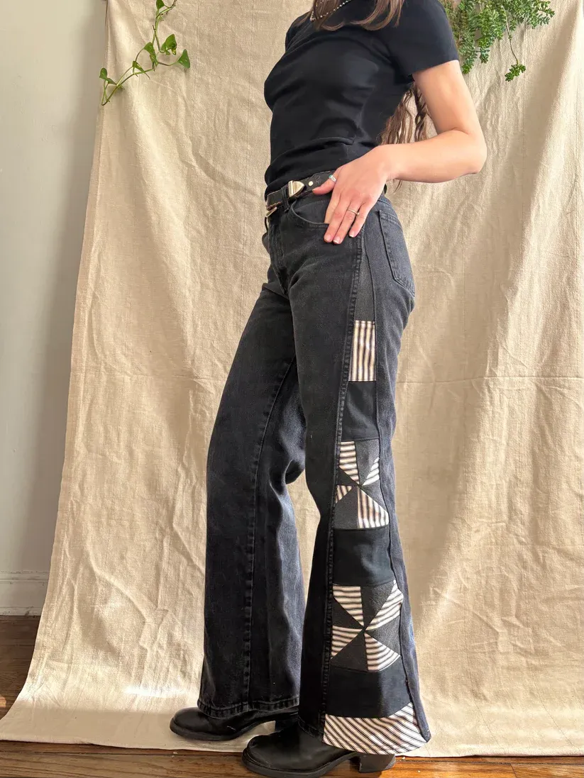 Black & White Stripe Pinwheel Rustlers