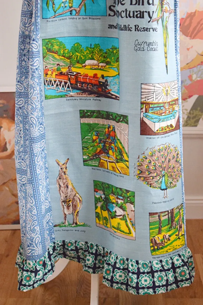 Australian Wildlife Patchwork Maxi Dress