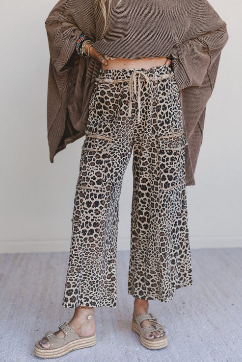Lucky One Animal Print Cargo Pants