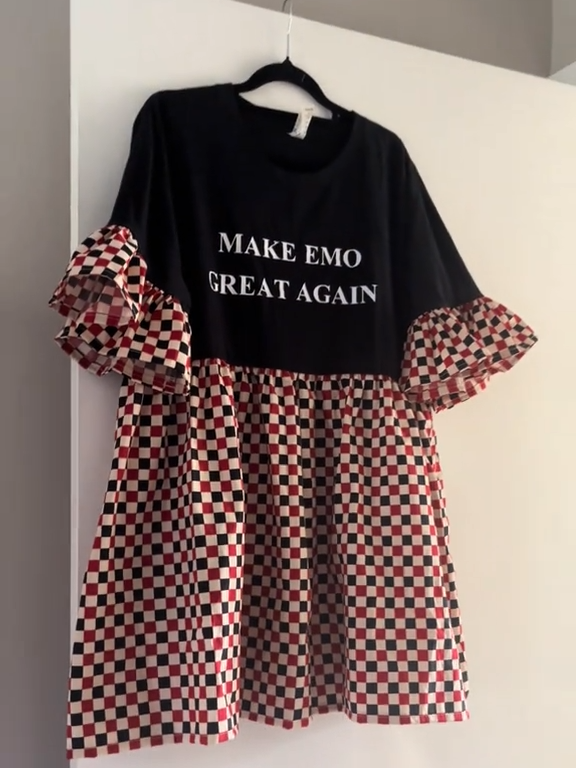Make Emo Great Again Patchwork Dress