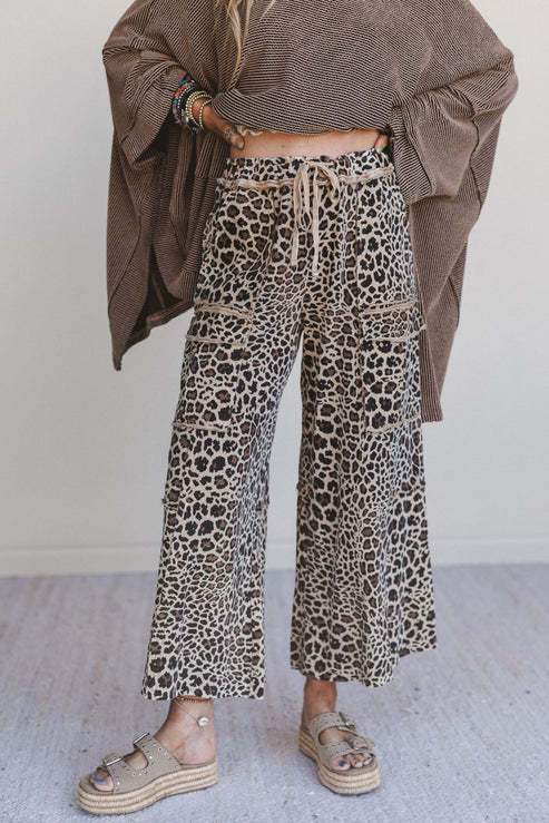Lucky One Animal Print Cargo Pants