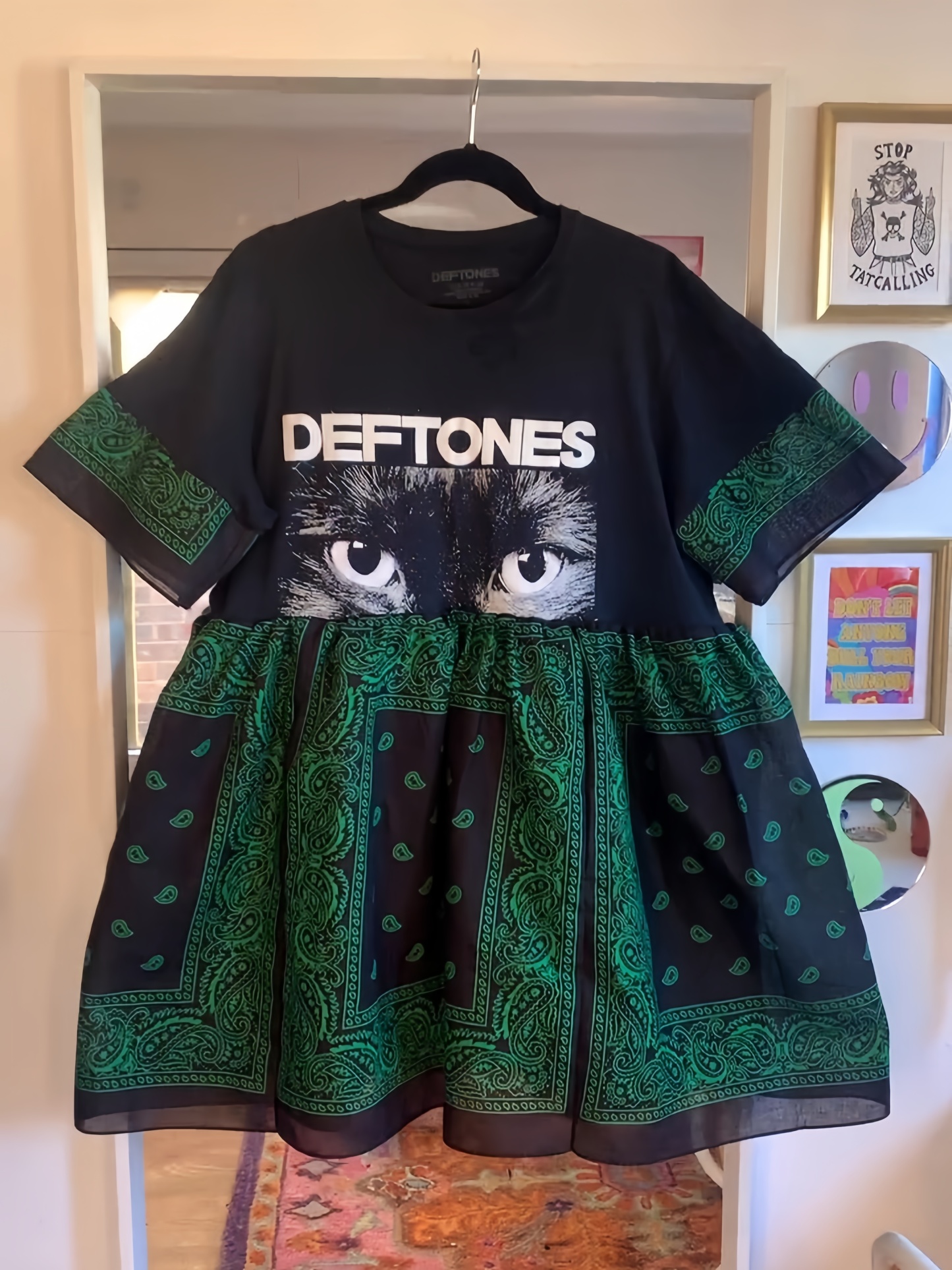 Deftones Cat Eye Puff Sleeve Dress