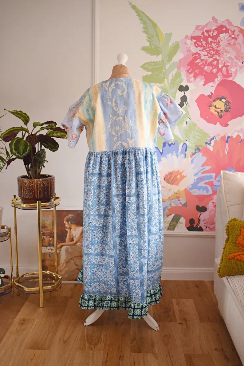 Australian Wildlife Patchwork Maxi Dress