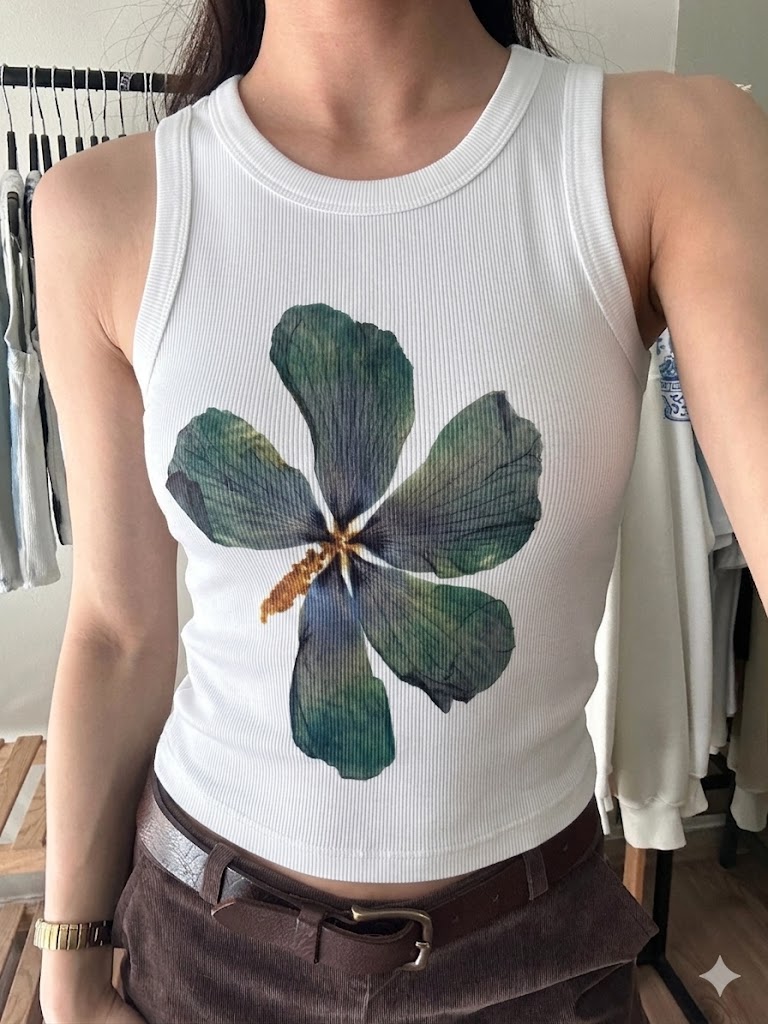 Marshmallow Flower Crop Top