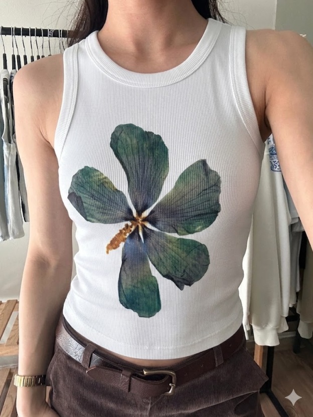 Marshmallow Flower Crop Top