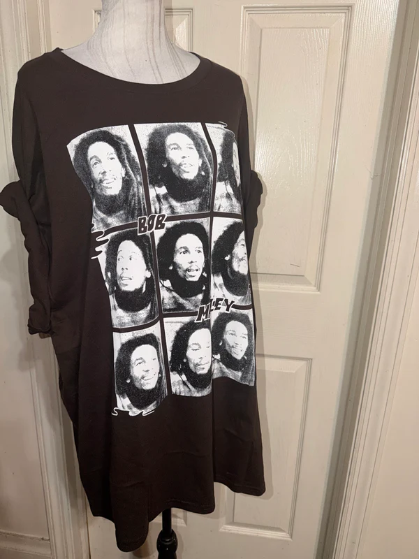 Bob Marley Oversized Distressed Tee