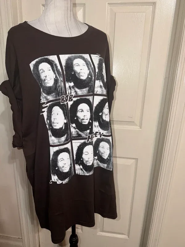 Bob Marley Oversized Distressed Tee