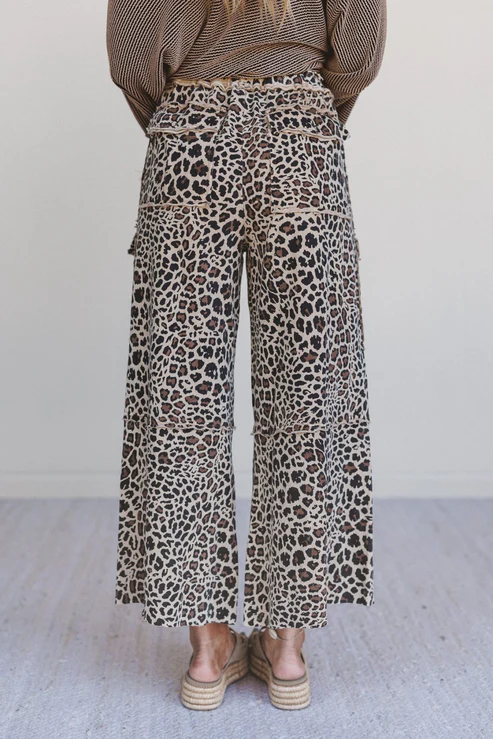 Lucky One Animal Print Cargo Pants