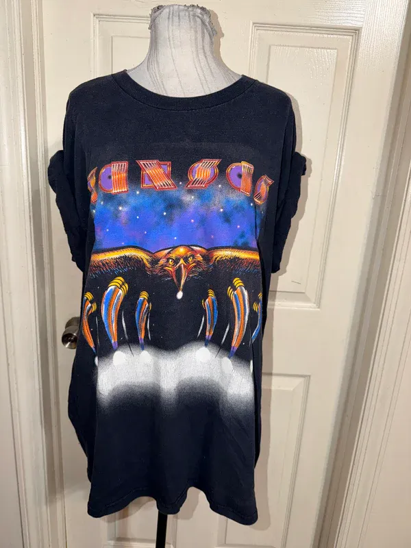 Kansas Vintage Double Sided Oversized Distressed Tee