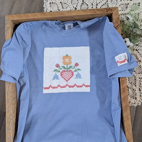 Crossstitch Heart Tee