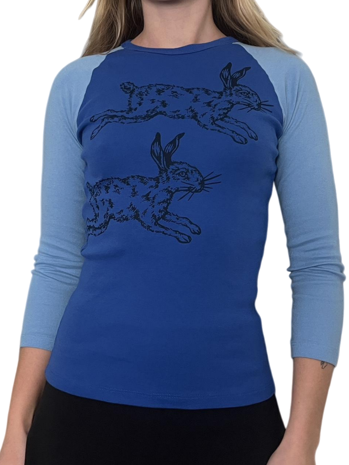 Printed long-sleeved top