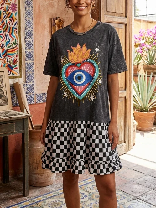 Eye-Conic Upcycled Tee Dress