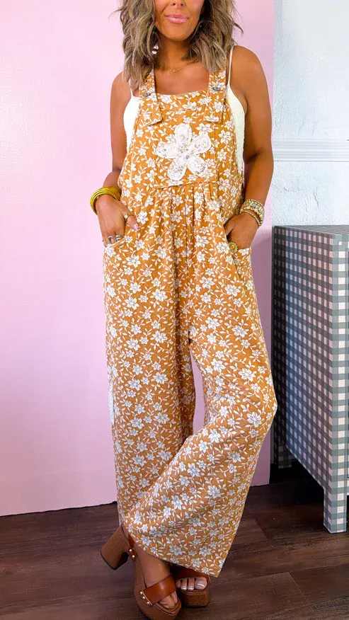 Honeyflower Overalls, Mustard