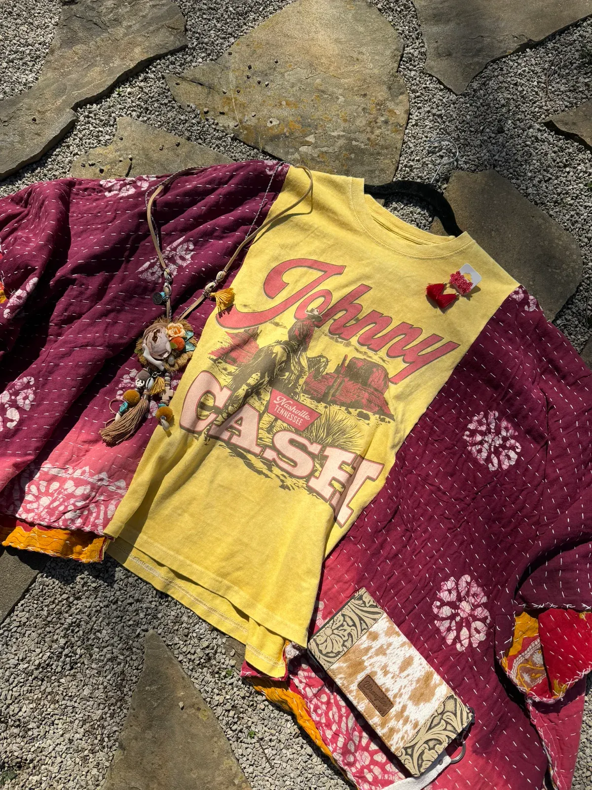 Johnny Cash Kantha Tee