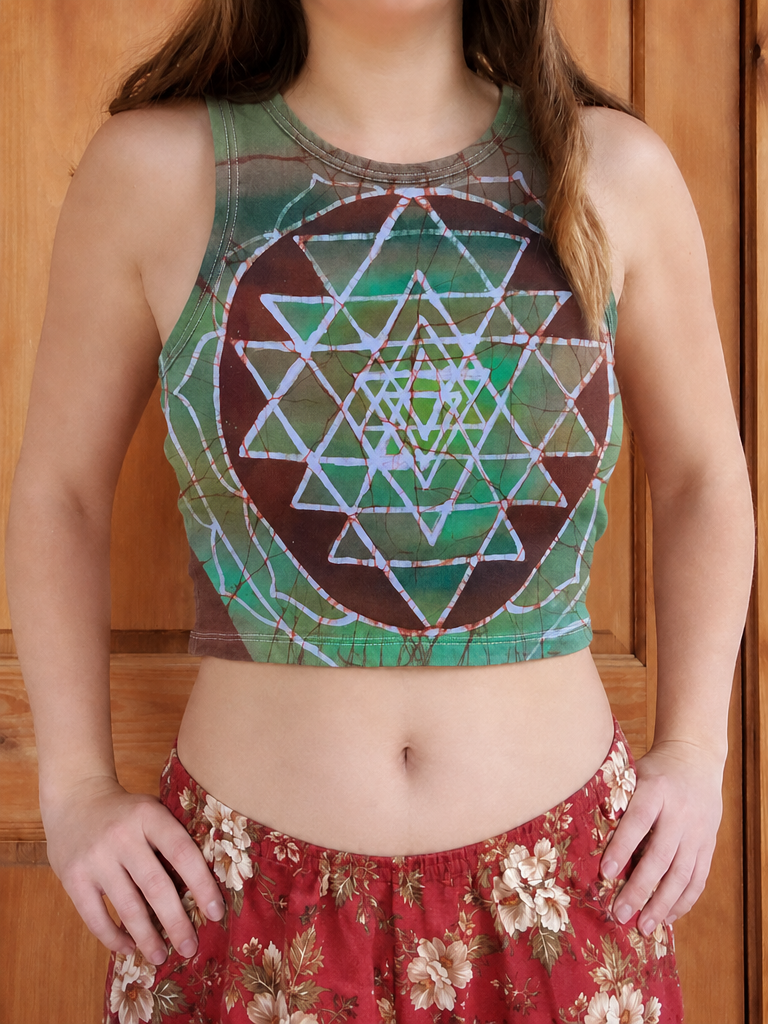 Shri Yantra Earth Tones Crop Top