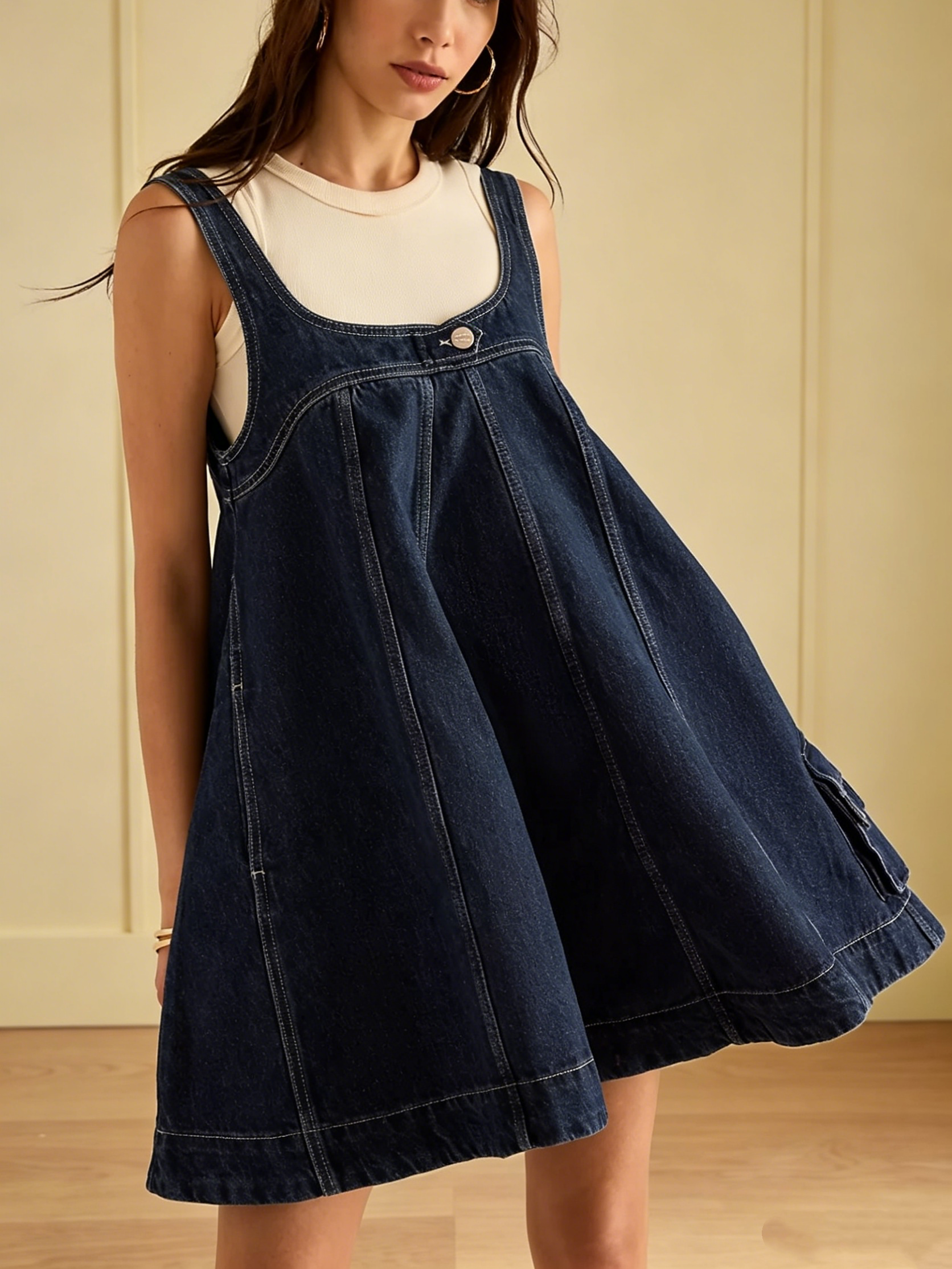 Immy Mini Dress - Dark Wash