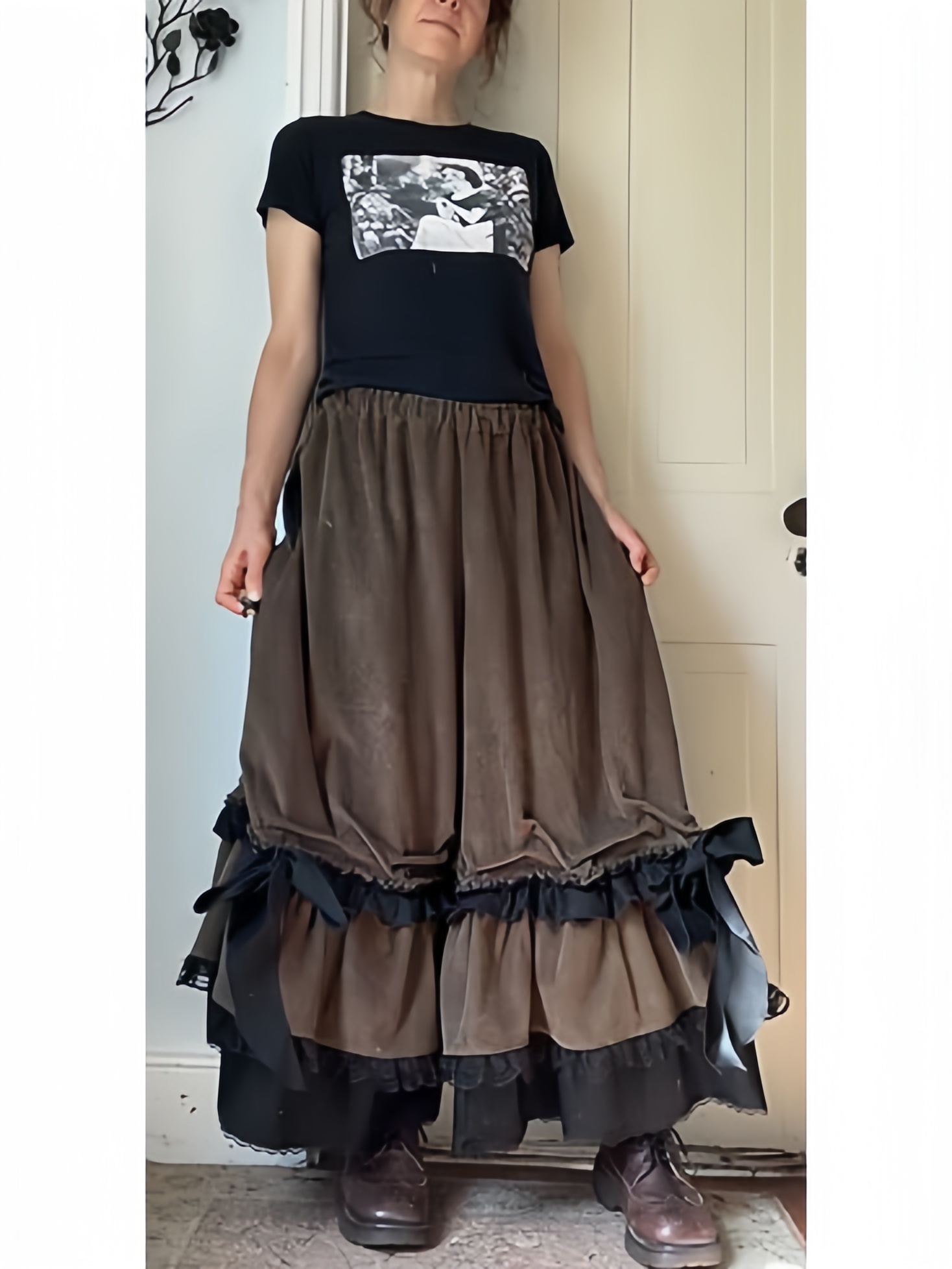 Corduroy Wide Ruffle Bowtie Bloomers Pants