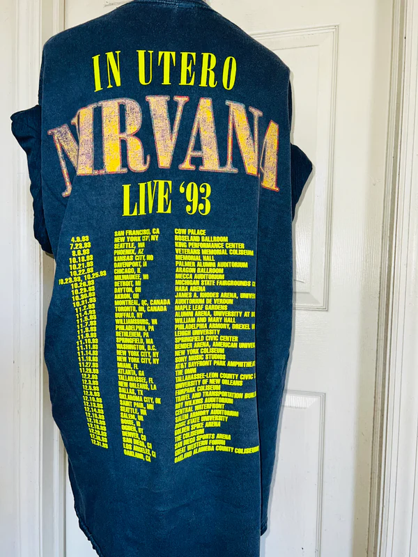 Nirvana Double Sided Oversized Distressed Tee