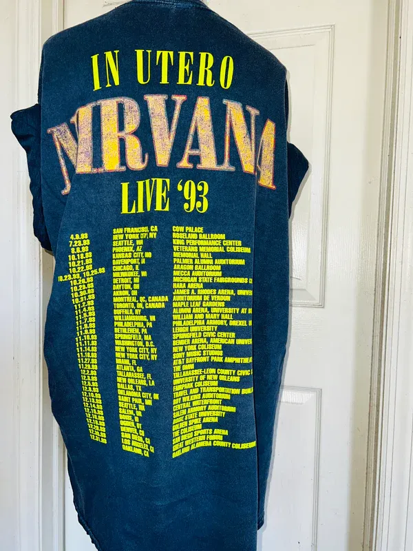 Nirvana Double Sided Oversized Distressed Tee