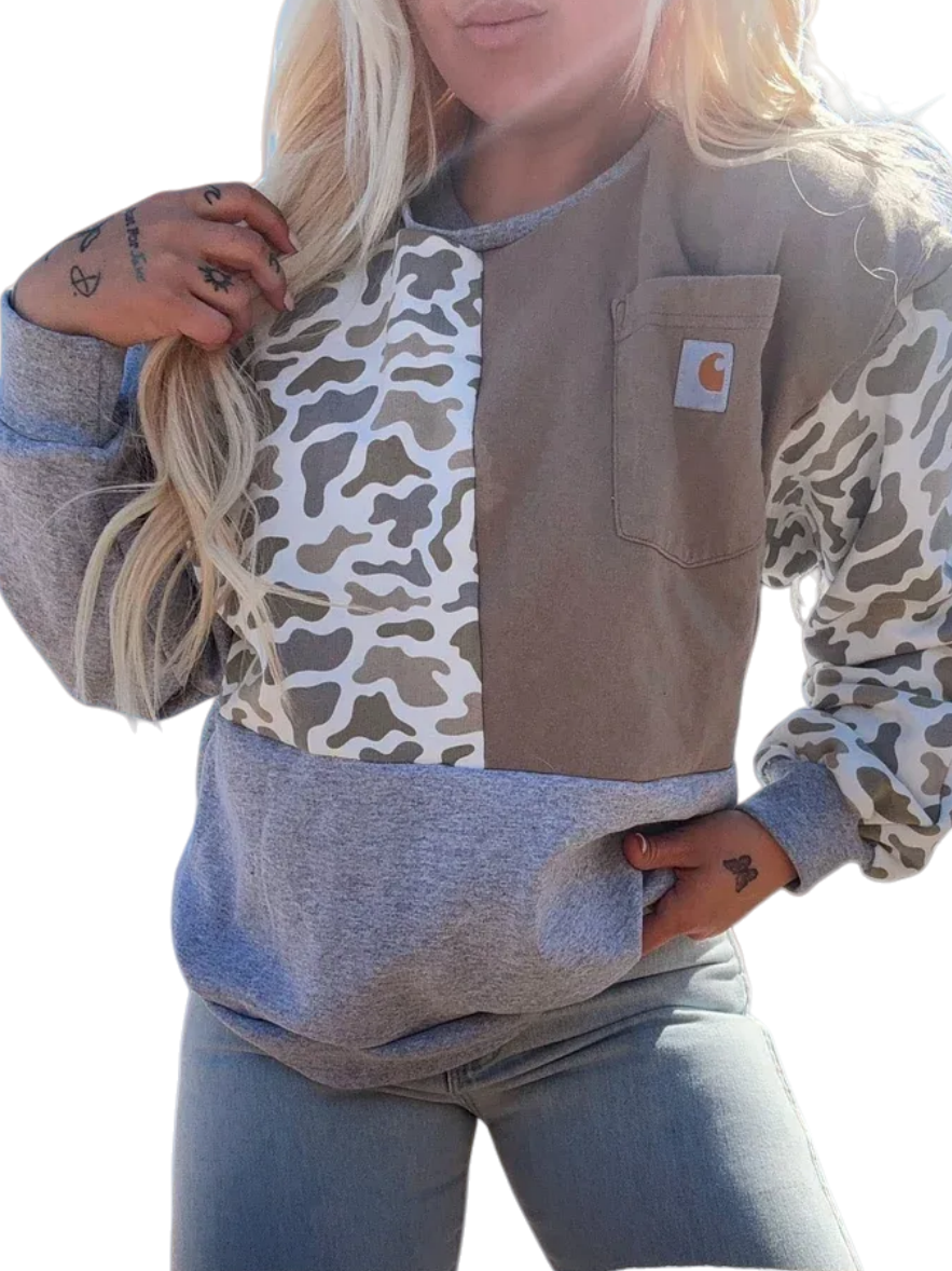 Duck Call Denim Crew Neck Sweatshirt