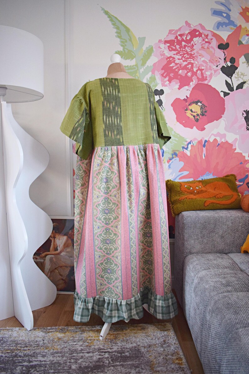 Tropical Fish Embroidered Patchwork Midi Dress