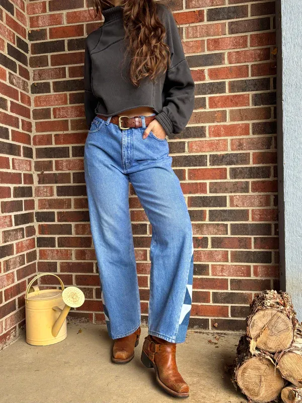 Jethro Turquoise Pinwheel Jeans