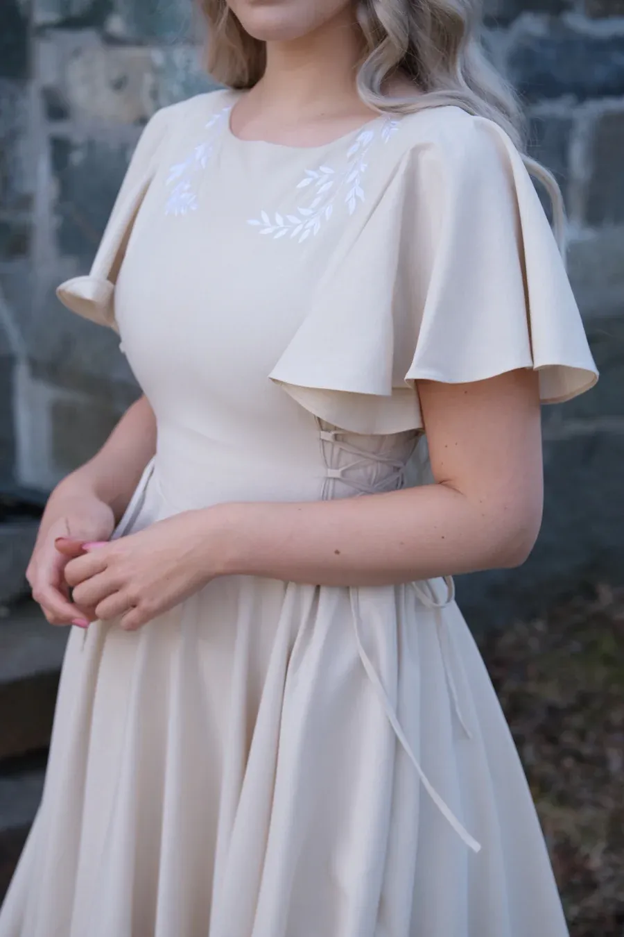 Ivy Maxi Dress - Almond（With Side Pockets）