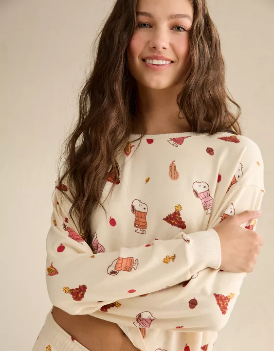 Luxe Plush Snoopy Long Sleeve + Pant PJ Set