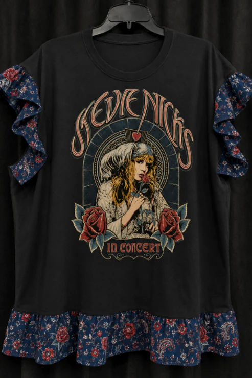 Band Tee Dress - Stevie Nicks Floral