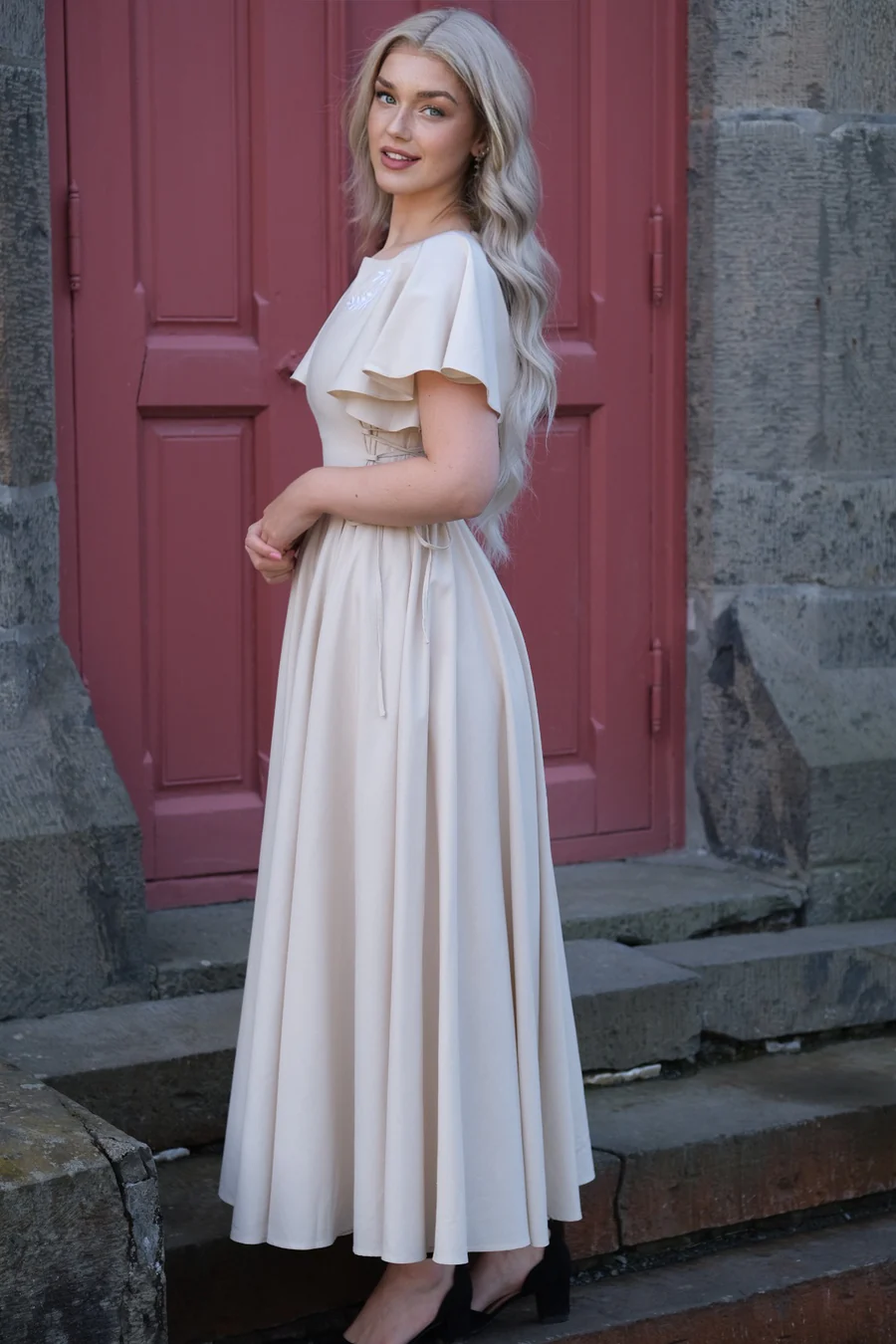 Ivy Maxi Dress - Almond（With Side Pockets）