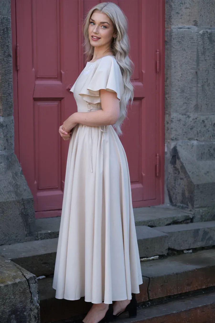 Ivy Maxi Dress - Almond（With Side Pockets）