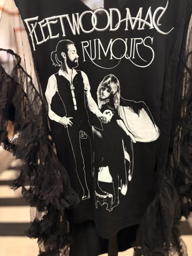 Black Fleetwood Mac Upcycled Rockstar Poncho