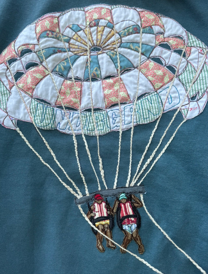Parasail Graphic Oversized Blue Hoodie