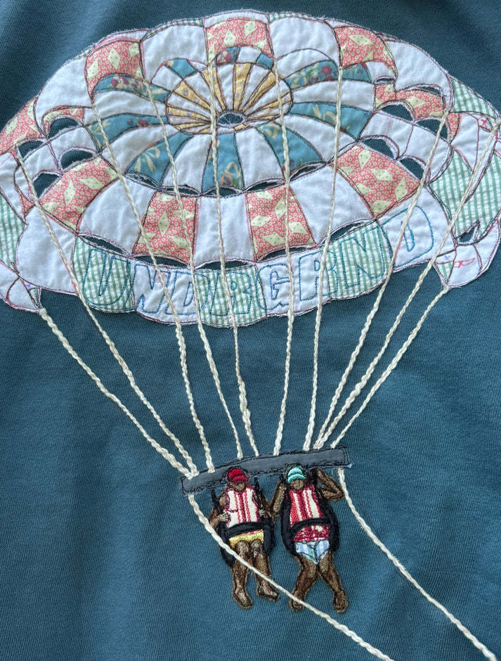 Parasail Graphic Oversized Blue Hoodie