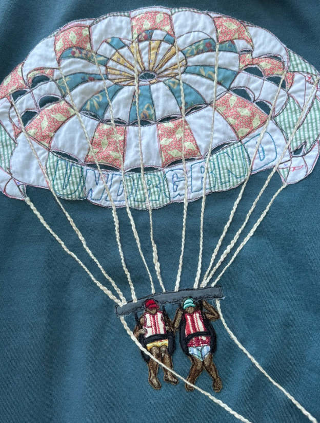 Parasail Graphic Oversized Blue Hoodie