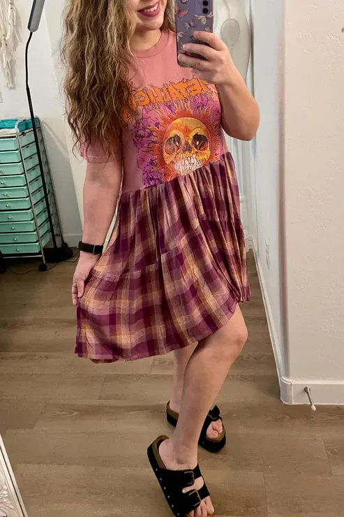 Metallica Paneled Dress
