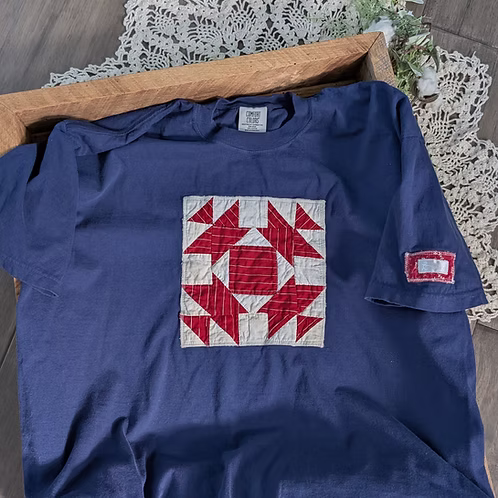 Limited Stock - Patriotic Quilt Block Tee • Navy