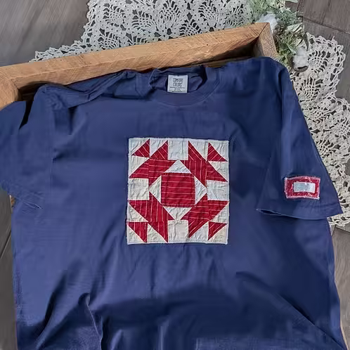 Limited Stock - Patriotic Quilt Block Tee • Navy
