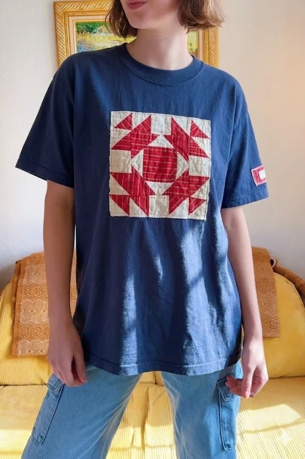 Limited Stock - Patriotic Quilt Block Tee • Navy