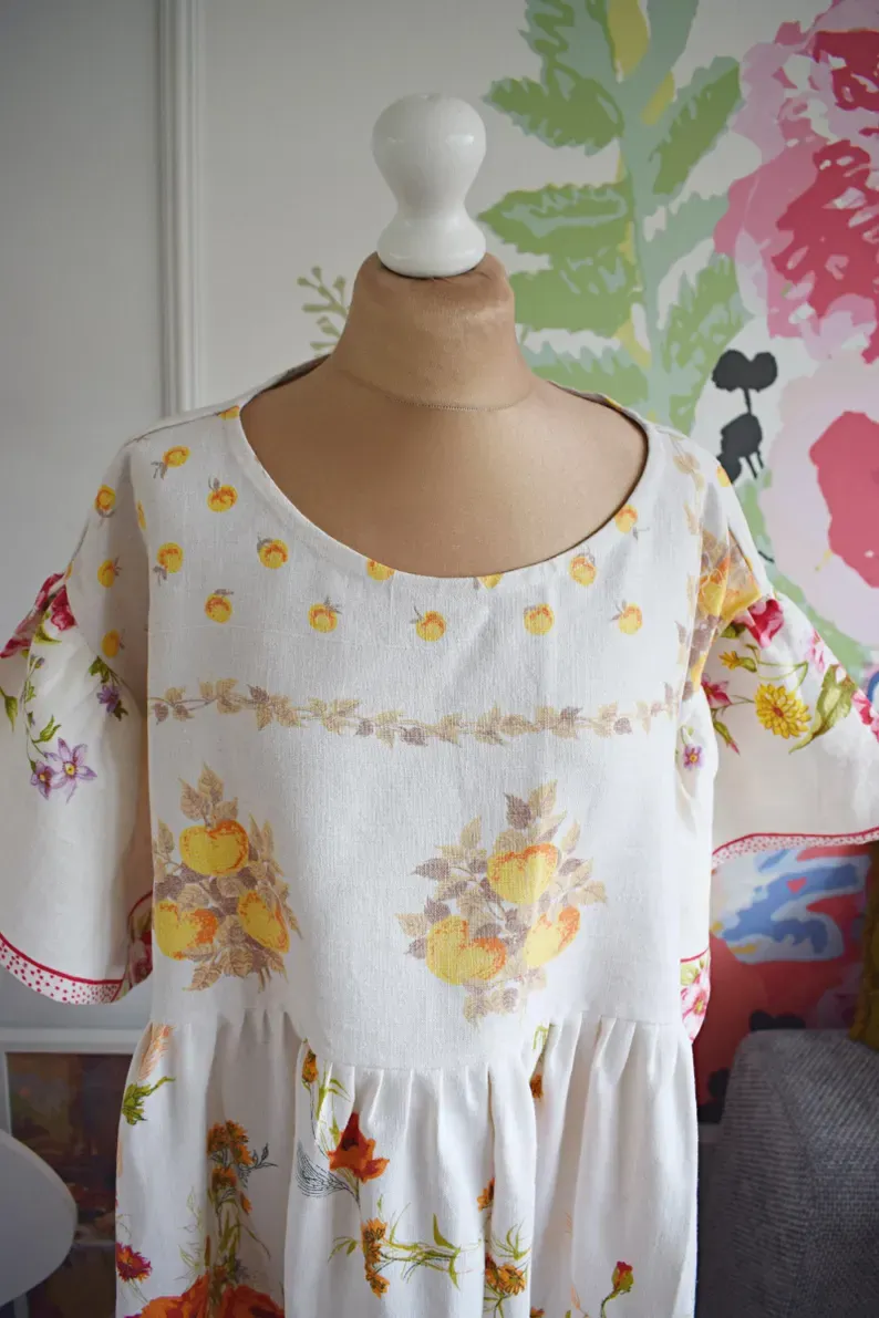 Vintage Poppy Floral Midi Dress