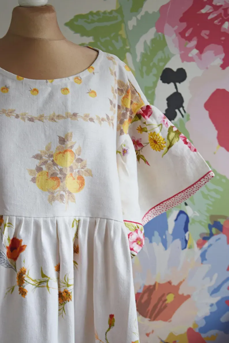 Vintage Poppy Floral Midi Dress