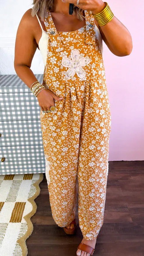 Honeyflower Overalls, Mustard