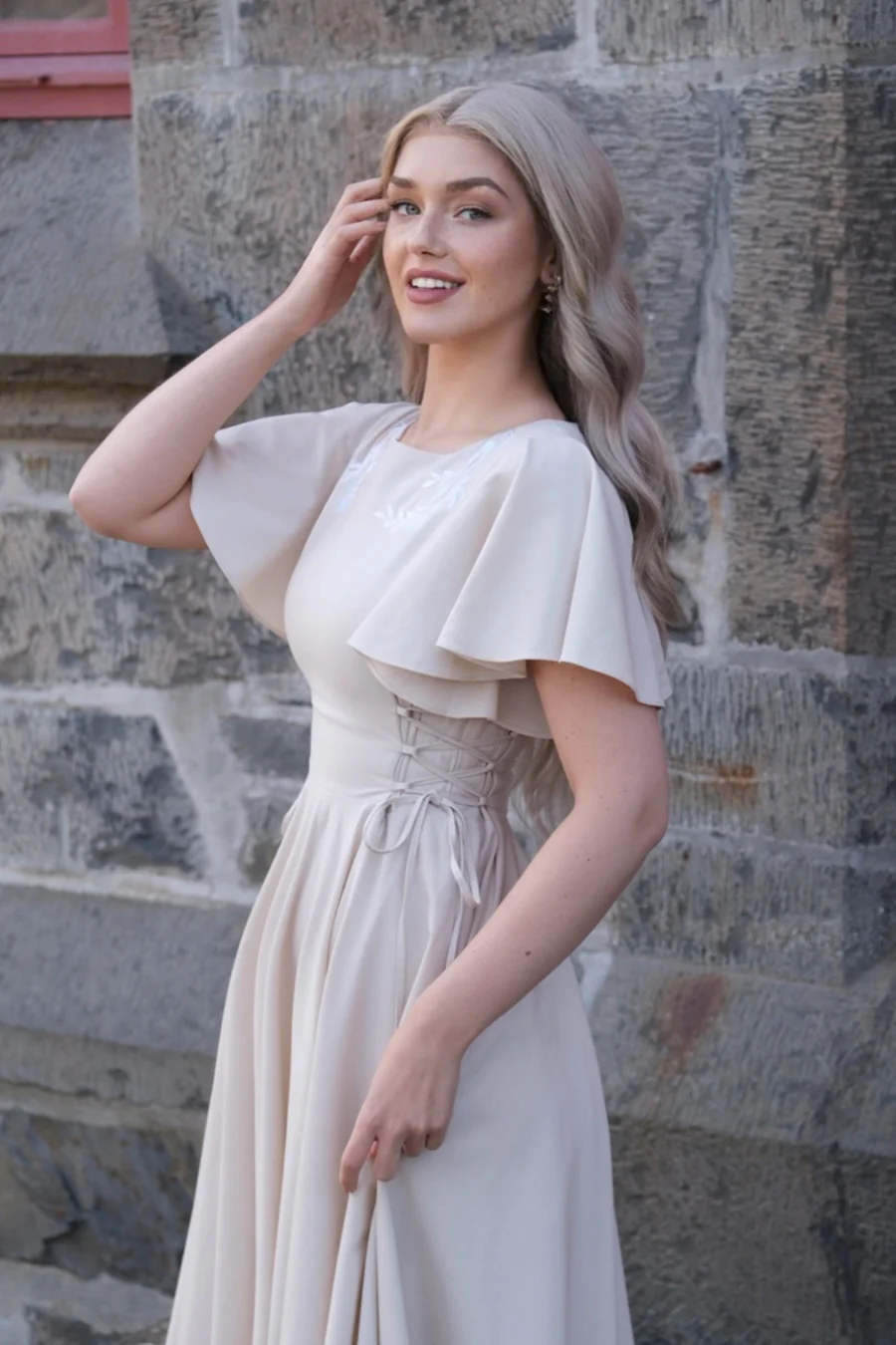 Ivy Maxi Dress - Almond（With Side Pockets）